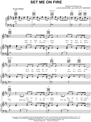 Bella Ferraro Set Me On Fire Sheet Music In B Minor Transposable Download Print Sku Mn0128456
