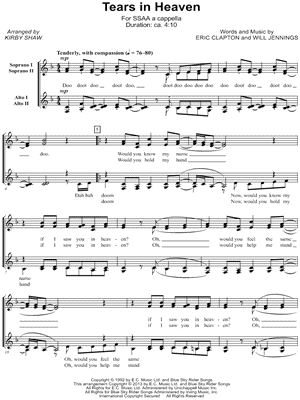 Tears in Heaven Sheet Music - 76 Arrangements Available Instantly -  Musicnotes