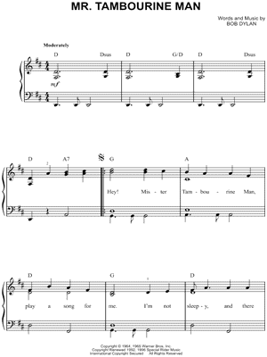 Mr Tambourine Man Sheet Music 9 Arrangements Available Instantly Musicnotes