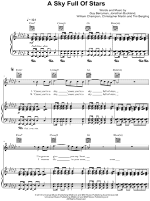 True Love by Coldplay - Piano, Vocal, Guitar - Digital Sheet Music