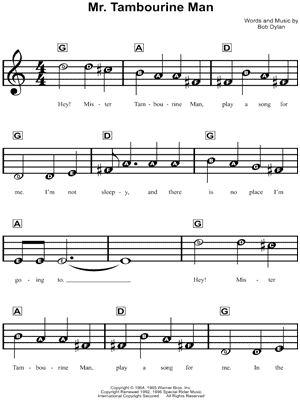 Mr Tambourine Man Sheet Music 9 Arrangements Available Instantly Musicnotes