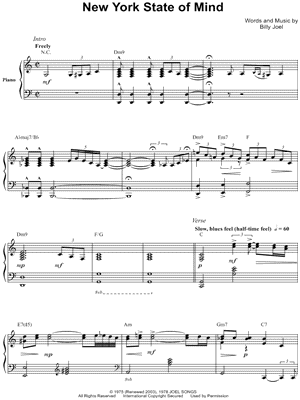 New York State of Mind Sheet music for Piano (Solo)