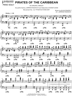 Jarrod Radnich Pirates Of The Caribbean Sheet Music Piano Solo In D Minor Download Print Sku Mn013