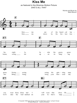 Sixpence None The Richer Kiss Me Sheet Music For Beginners In F Major Download Print Sku Mn