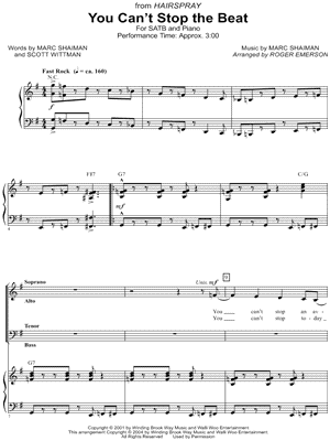 You Can T Stop The Beat From Hairspray Arr Roger Emerson Satb Choir Piano Choral Sheet Music In G Major Download Print Sku Mn