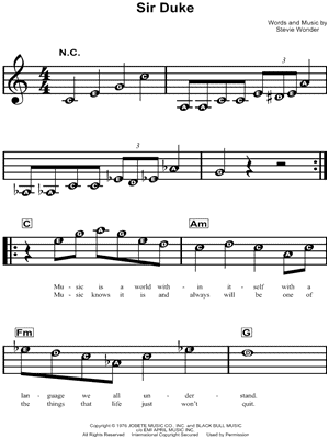 Sir Duke Horn Chart