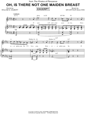 Oh Is There Not One Maiden Breast Excerpt From The Pirates Of Penzance Sheet Music In Db Major Download Print Sku Mn0140955