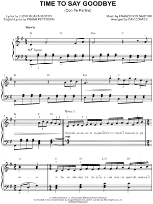 Time To Say Goodbye Sheet Music Arrangements Available Instantly Musicnotes