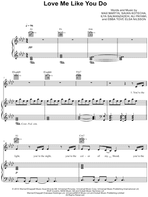 Ellie Goulding Love Me Like You Do Sheet Music In Ab Major