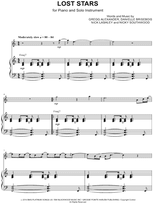 Adam Levine - Lost Stars - Piano Accompaniment - Sheet Music (Digital Download)
