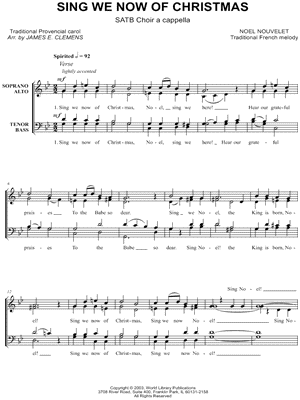 James Clemens - Sing We Now of Christmas - Sheet Music (Digital Download)