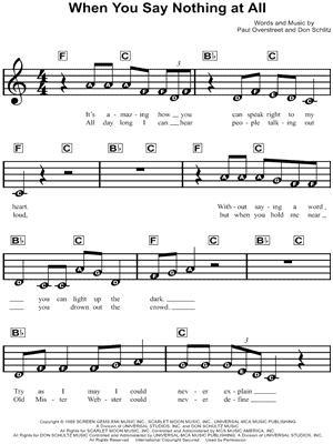 Alison Krauss - When You Say Nothing at All - Sheet Music (Digital Download)