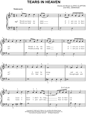 Eric Clapton - Tears In Heaven (Barbershop Quartet) Sheet music for Tenor,  Bass voice, Baritone (Men's Choir)