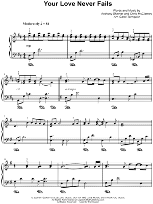 Your Love Never Fails sheet music for guitar solo (chords) (PDF)