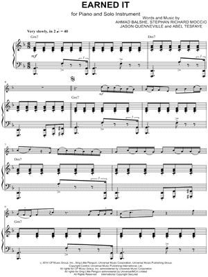 The Theorist Earned It (Fifty Shades Of Grey) Sheet Music