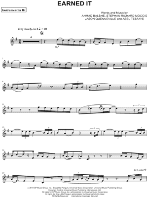 Earned It (Fifty Shades of Grey) Sheet Music - 17 Arrangements Available  Instantly - Musicnotes