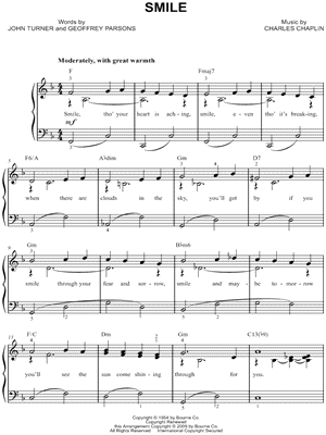Jimmy Durante - Smile - Sheet Music (Digital Download)
