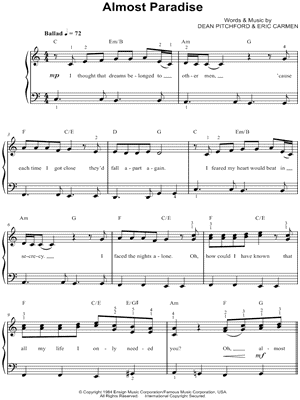 Almost Paradise Sheet Music - 21 Arrangements Available Instantly -  Musicnotes