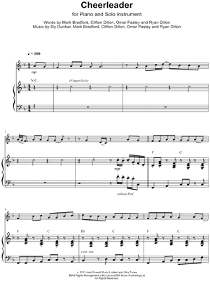 OMI - Cheerleader - Piano Accompaniment - Sheet Music (Digital Download)