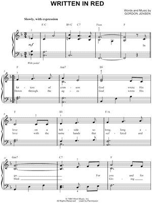 Written In Red Sheet Music 2 Arrangements Available Instantly Musicnotes