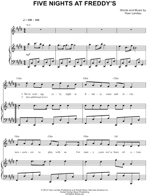 Fnaf Theme Song Piano Sheet Music - Theme Image