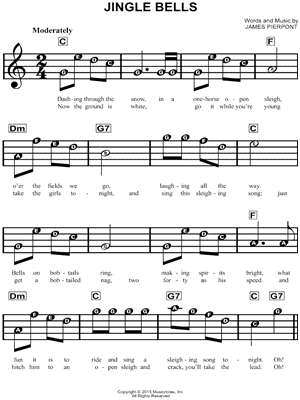 JINGLE BELLS letra Sheet music for Vocals (Solo)