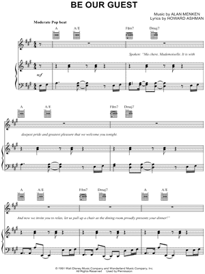 Be Our Guest From Descendants 15 Sheet Music In A Major Transposable Download Print Sku Mn