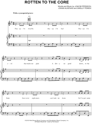 Rotten To The Core (from Disney's Descendants) sheet music for voice, piano  or guitar