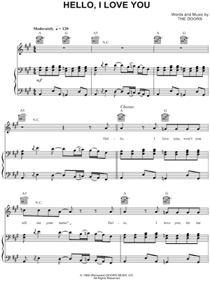 Hello I Love You Sheet Music 5 Arrangements Available Instantly Musicnotes