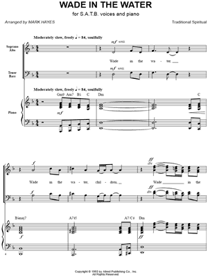 realistisk Skrøbelig skarpt Traditional Spiritual "Wade in the Water" (arr. Moses Hogan) SATB Choir A  Cappella Choral Sheet Music in Eb Major - Download & Print - SKU: MN0128434