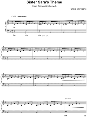 Ennio Morricone - Sister Sara's Theme - from Django Unchained - Sheet Music (Digital Download)