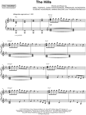 The Weeknd The Hills Sheet Music in C Minor (transposable) - Download &  Print - SKU: MN0155263