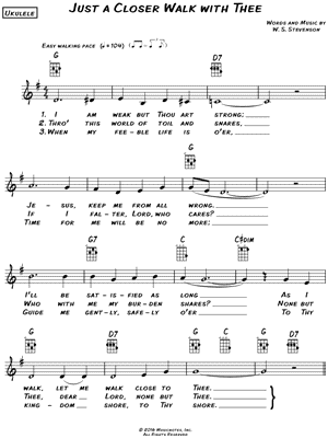 "Just a Closer with Thee" Sheet Music (Leadsheet) in G Major - Download & Print - SKU: MN0168969