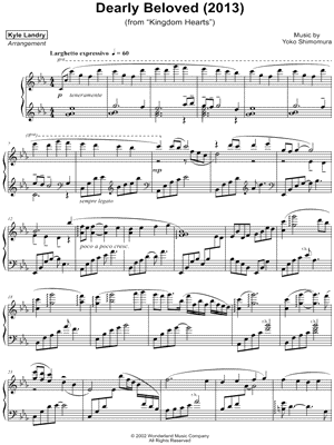 Kyle Landry - Dearly Beloved (2013) - from Kingdom Hearts - Sheet Music (Digital Download)