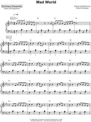 Mad World (arr. AJ Tan) Sheet Music, Adam Lambert