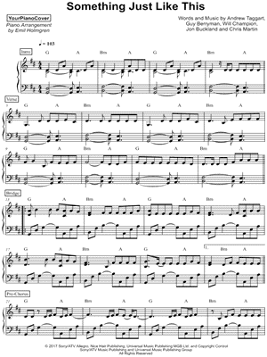 Something Just Like This Sheet Music 47 Arrangements Available Instantly Musicnotes