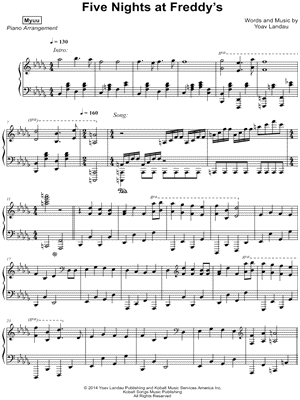 Play Five Nights at Freddy's Music Sheet