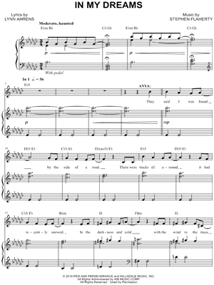 In My Dreams From Anastasia 17 Sheet Music In Eb Minor Transposable Download Print Sku Mn