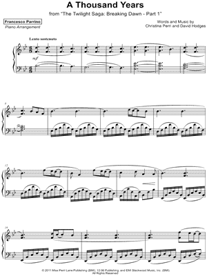 A Thousand Years Sheet Music 109 Arrangements Available Instantly Musicnotes