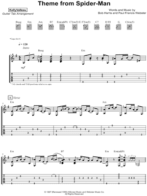 Music From And Inspired By Spider Man Guitar Tab - Evolution Music