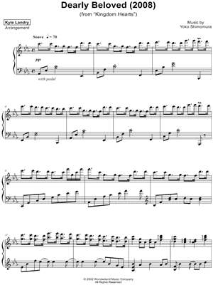 Kyle Landry - Dearly Beloved (2008) - from Kingdom Hearts - Sheet Music (Digital Download)