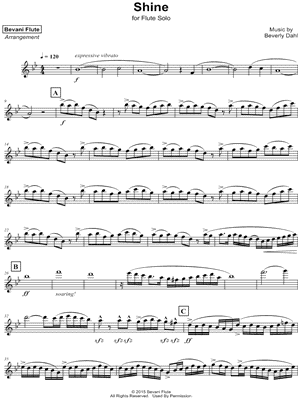 mensaje Qué Accidental Bevani Flute "Shine" Sheet Music (Flute Solo) in Bb Major - Download &  Print - SKU: MN0177711