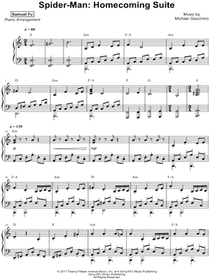 Spider Man Homecoming Main Theme - Spider Man Homecoming Sheet music for  Piano (Solo)