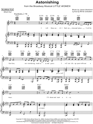 Jason Howland - Astonishing - from the Broadway Musical Little Women - Sheet Music (Digital Download)