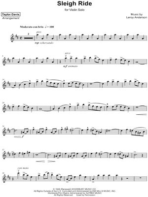 Taylor Davis - Sleigh Ride - Sheet Music (Digital Download)