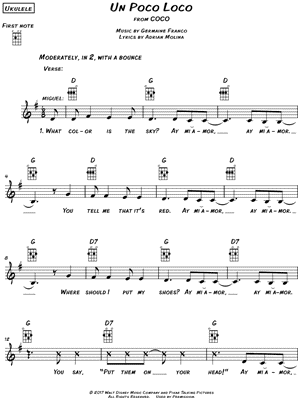 Un Poco Loco From Coco Sheet Music Leadsheet In G Major Download Print Sku Mn0179544