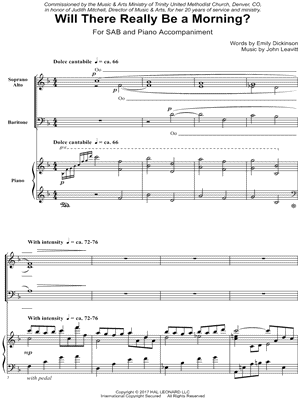 Will There Really Be a Morning? - 10 Prints Sheet Music by John Leavitt - SAB Choir + Piano