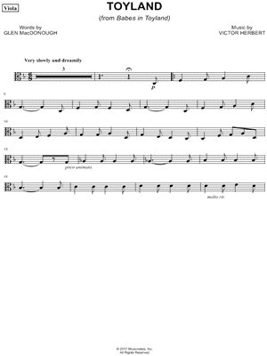 Victor Herbert - Toyland - Viola - from Babes in Toyland - Sheet Music (Digital Download)