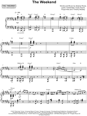 The Weekend Sheet Music 4 Arrangements Available Instantly Musicnotes