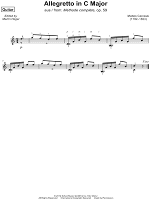 Free Siciliana by Matteo Carcassi sheet music